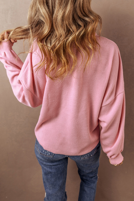 Love Kuza - Blush Haven Button Knit Top