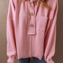  Love Kuza - Blush Haven Button Knit Top