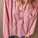  Love Kuza - Blush Haven Button Knit Top