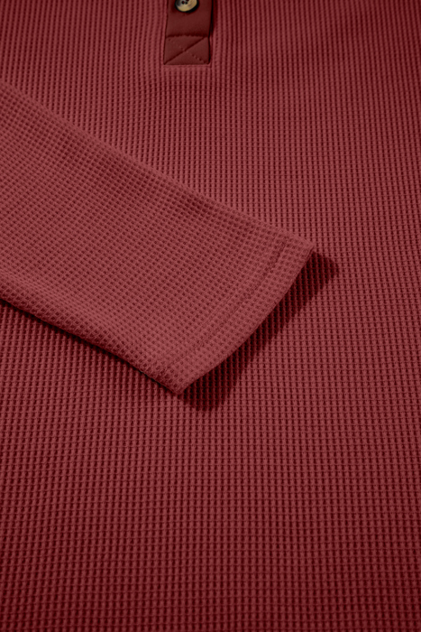 Love Kuza - Crimson Hearth Waffle Henley