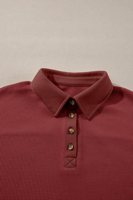 Love Kuza - Crimson Hearth Waffle Henley