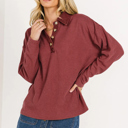  Love Kuza - Crimson Hearth Waffle Henley