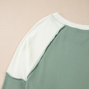  Love Kuza -Soft Moss Colorblock Lounge Top