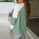  Love Kuza -Soft Moss Colorblock Lounge Top