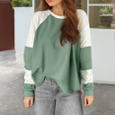  Love Kuza -Soft Moss Colorblock Lounge Top