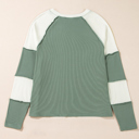  Love Kuza -Soft Moss Colorblock Lounge Top