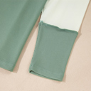  Love Kuza -Soft Moss Colorblock Lounge Top