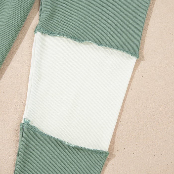 Love Kuza -Soft Moss Colorblock Lounge Top