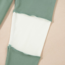  Love Kuza -Soft Moss Colorblock Lounge Top