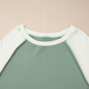  Love Kuza -Soft Moss Colorblock Lounge Top