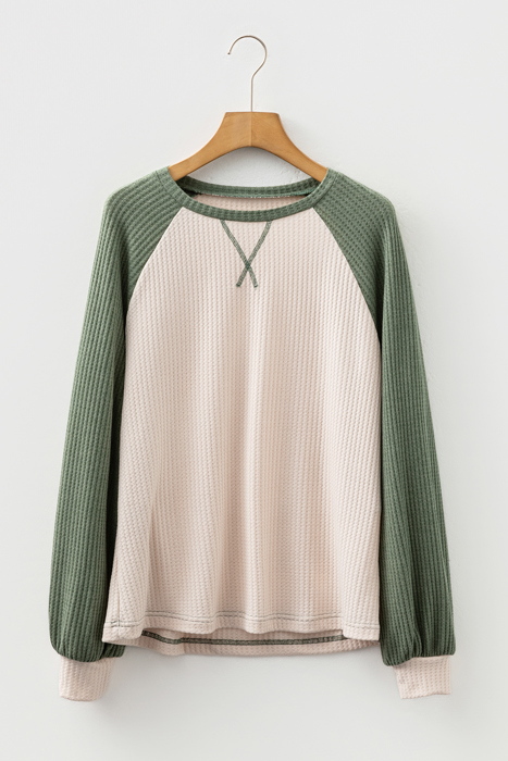 Love Kuza - Evergreen Breeze Waffle Knit Top