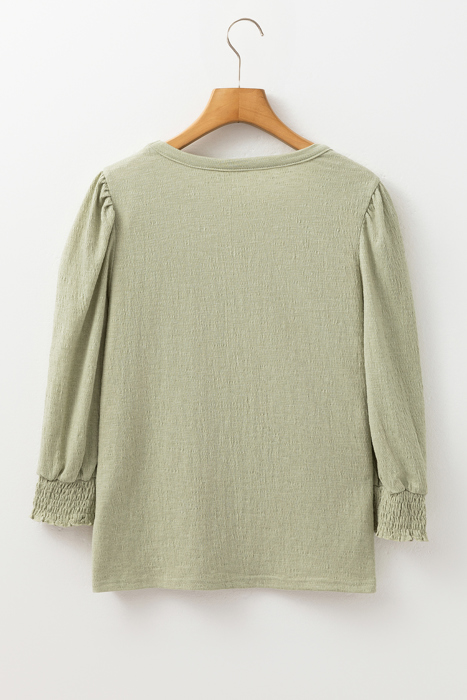 Love Kuza - Soft Sage Poet Sleeve Top
