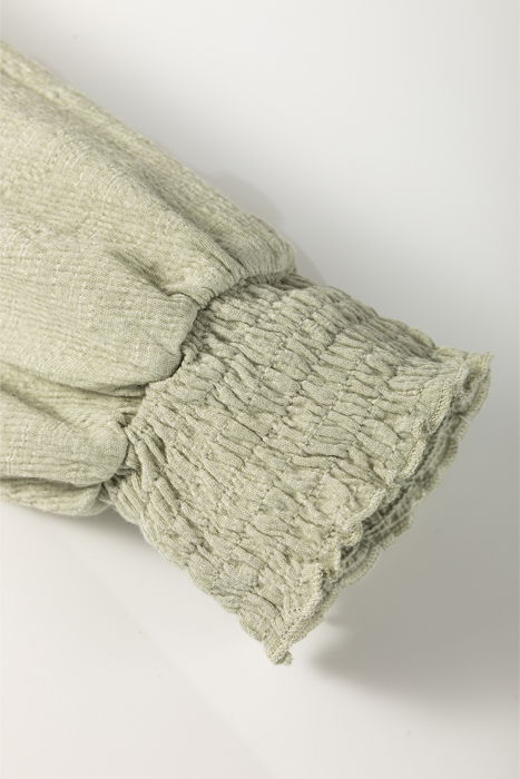 Love Kuza - Soft Sage Poet Sleeve Top