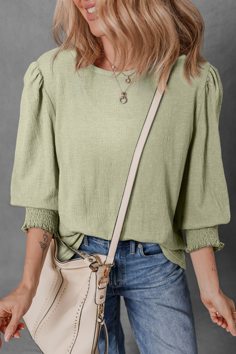 Love Kuza - Soft Sage Poet Sleeve Top