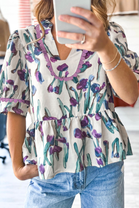 <.> - Iris Whisper Peplum Blouse