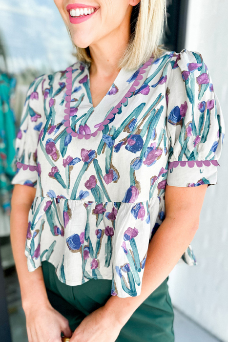 <.> - Iris Whisper Peplum Blouse