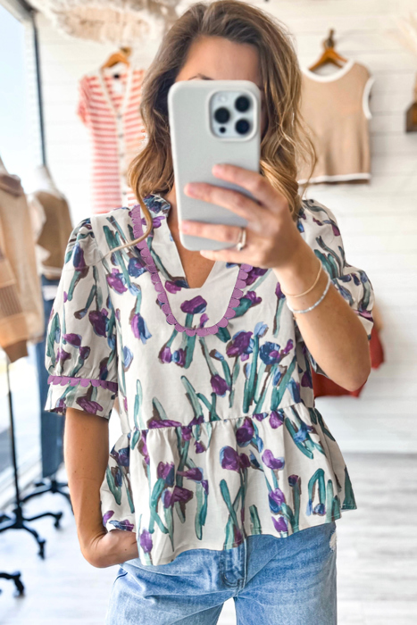 <.> - Iris Whisper Peplum Blouse