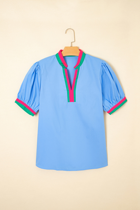 - Sky Pop Puff Blouse
