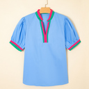  - Sky Pop Puff Blouse