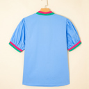  - Sky Pop Puff Blouse