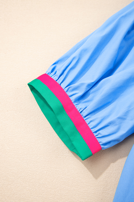 - Sky Pop Puff Blouse