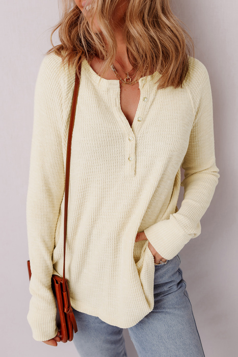 Love Kuza - Buttercream Henley Top