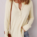  Love Kuza - Buttercream Henley Top