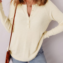  Love Kuza - Buttercream Henley Top