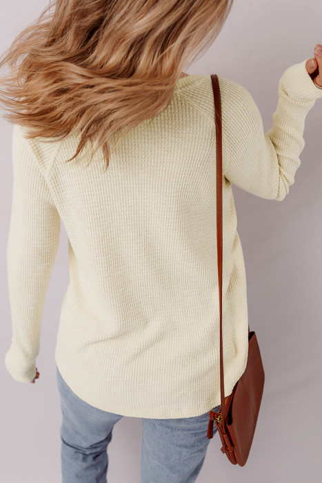 Love Kuza - Buttercream Henley Top