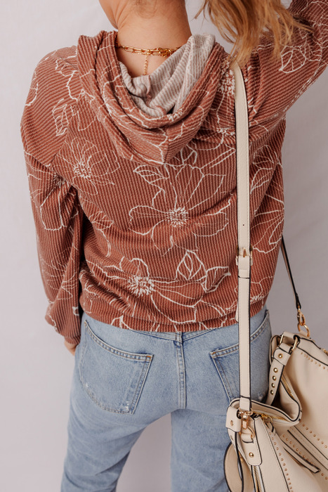 Love Kuza - Rust Blossom Hoodie