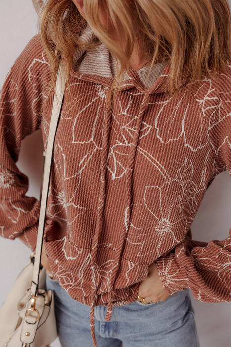 Love Kuza - Rust Blossom Hoodie
