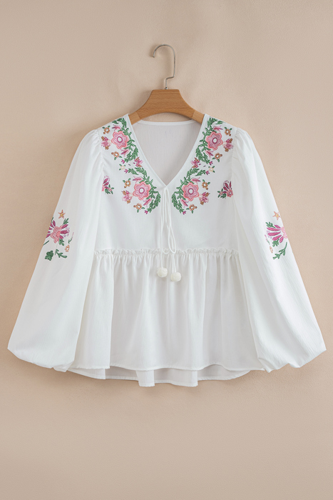 Love Kuza - Wildflower Whimsy Peasant Top