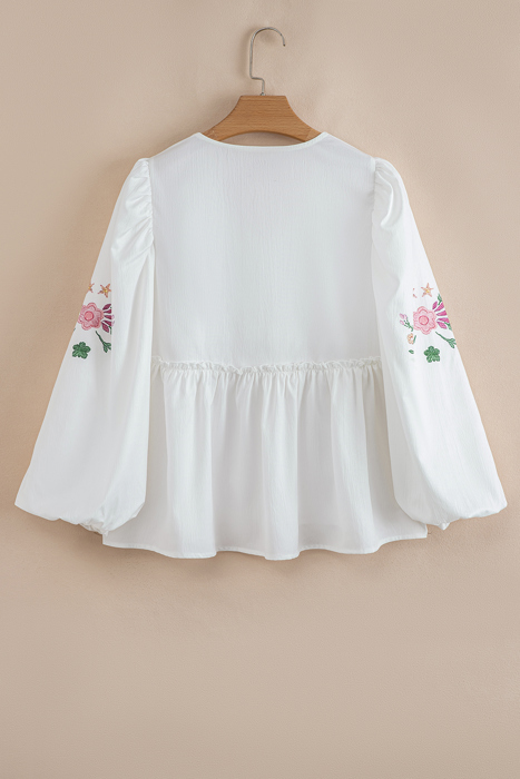 Love Kuza - Wildflower Whimsy Peasant Top