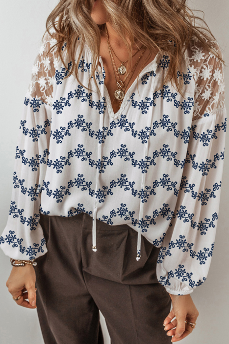 Love Kuza - Midnight Bloom Embroidered Blouse