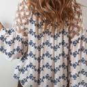  Love Kuza - Midnight Bloom Embroidered Blouse