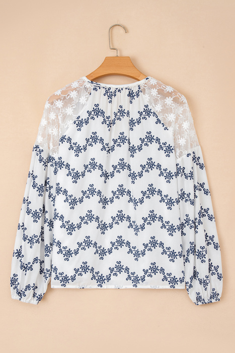 Love Kuza - Midnight Bloom Embroidered Blouse