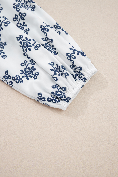 Love Kuza - Midnight Bloom Embroidered Blouse