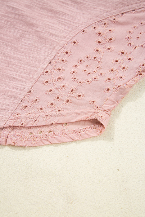 Love Kuza - Blush Meadow Eyelet Sleeve Top