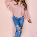  Love Kuza - Blush Meadow Eyelet Sleeve Top