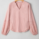  Love Kuza - Blush Meadow Eyelet Sleeve Top