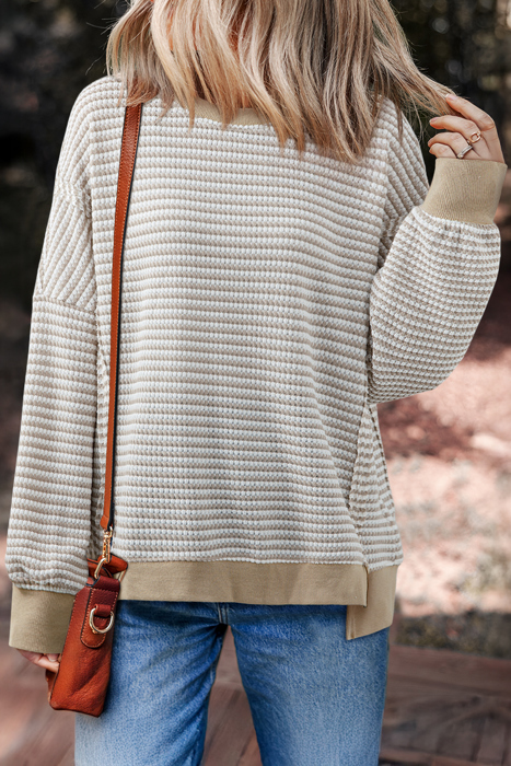 Love Kuza Striped Ease Knit Pullover