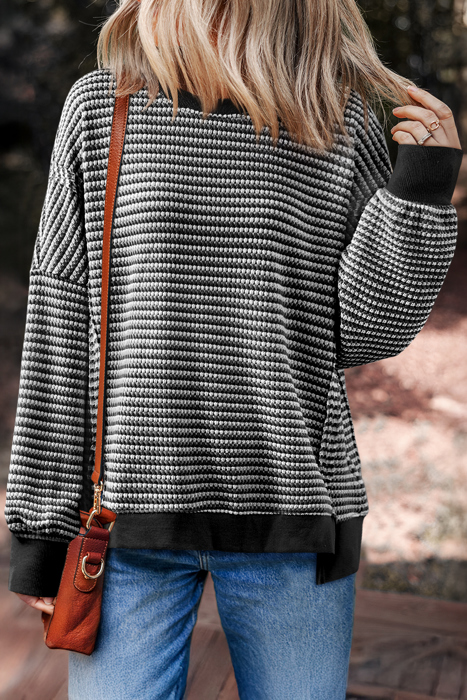 Love Kuza Striped Ease Knit Pullover