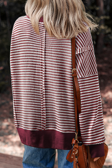 Love Kuza Striped Ease Knit Pullover