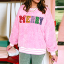  Love Kuza - Candy Cane Cheer Plush Sweatshirt