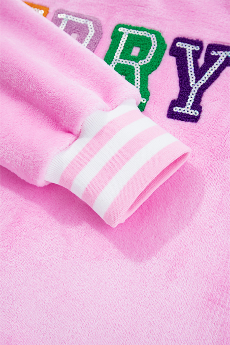 Love Kuza - Candy Cane Cheer Plush Sweatshirt