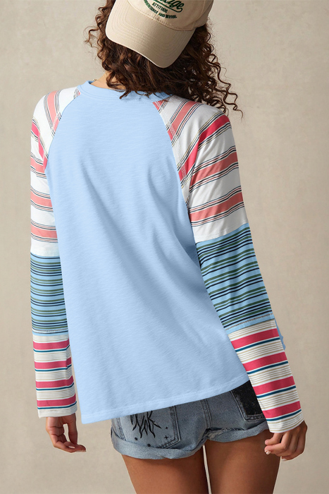 Love Kuza - Cotton Candy Stripes Raglan Tee