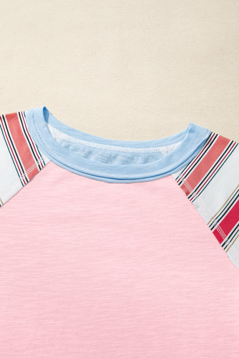 Love Kuza - Cotton Candy Stripes Raglan Tee