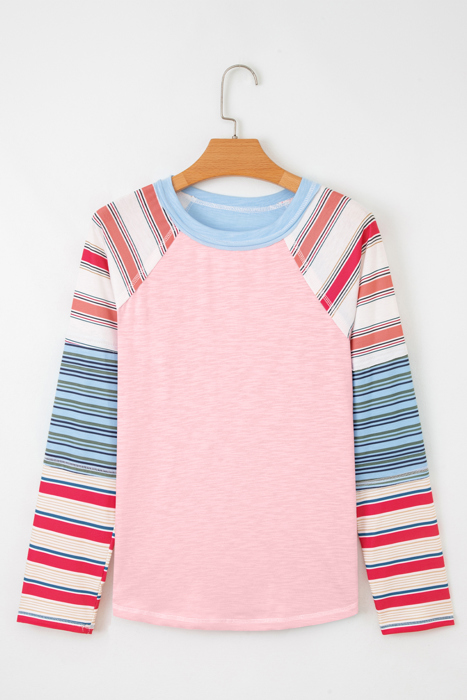 Love Kuza - Cotton Candy Stripes Raglan Tee