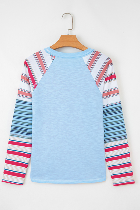 Love Kuza - Cotton Candy Stripes Raglan Tee