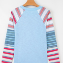  Love Kuza - Cotton Candy Stripes Raglan Tee